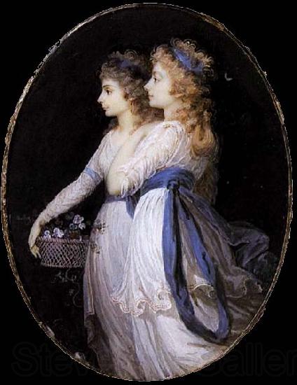 Jean Urbain Guerin Georgiana, Duchess of Devonshire, with Lady Elizabeth Foster Norge oil painting art